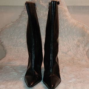 Mercer Madison black leather croc boots